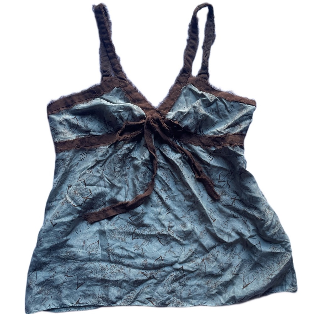 Blue and Brown Floral Tanktop